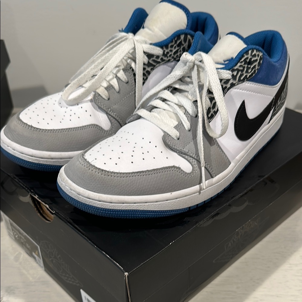 Nike Jordan 1 Low - White/Marina Blue - Men’s US Size 12
